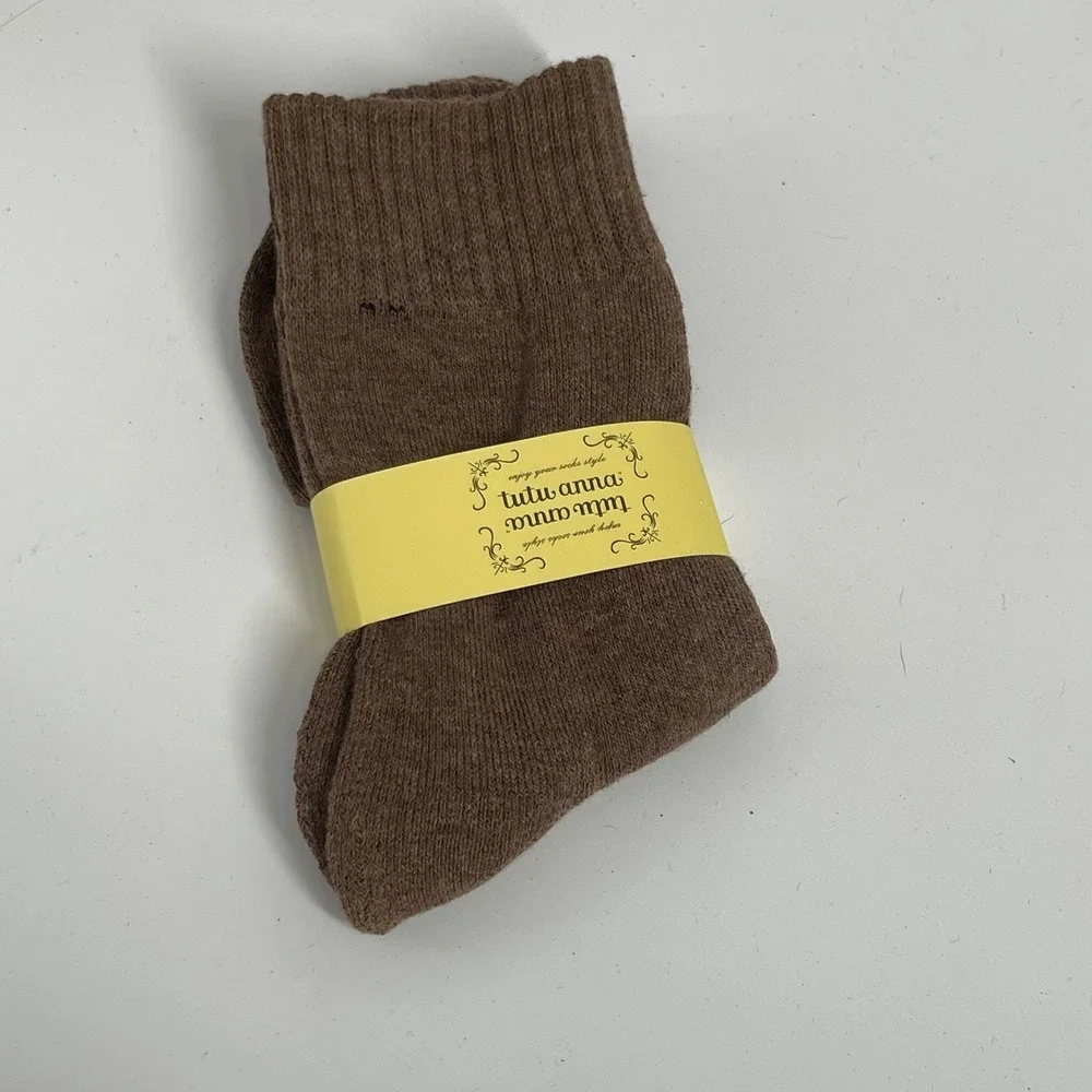 Tutuanna Ankle Socks Low Cut Knit Brown‎ Solid One Size New with Tags